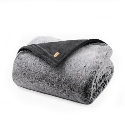 Chinchilla Faux Fur Throw Blanket