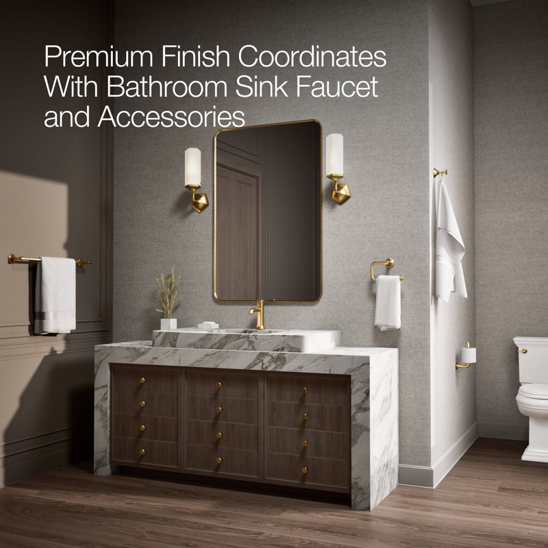 Trip Lever, Left Hand, Vibrant Brushed Moderne Brass