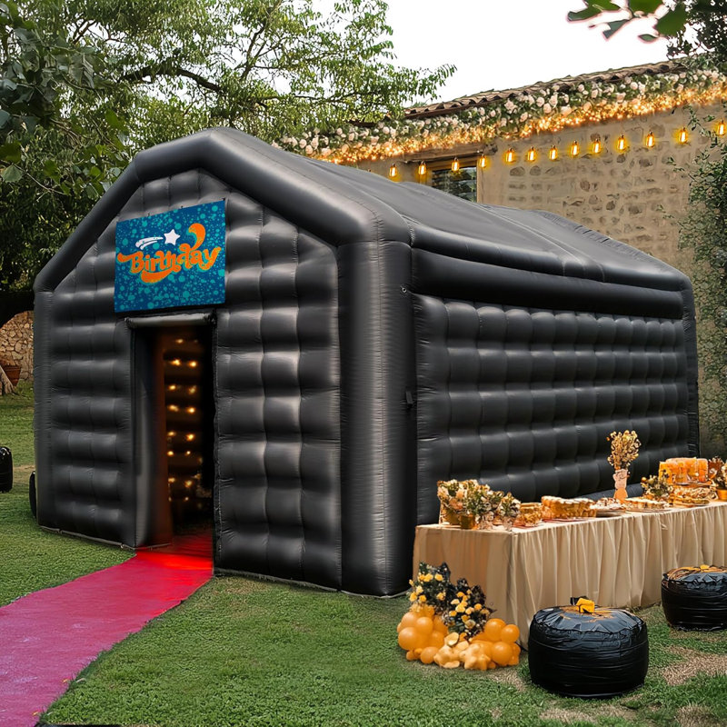 Dôme de fête portable 16,5 'x 13' avec ventilateur, Noir, H 137,8 po x l 196,85 po x P 157,5 po