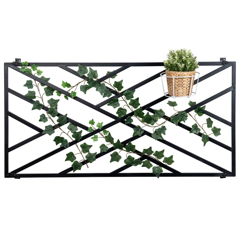 Wall Black Metal Geometric Garden Trellis