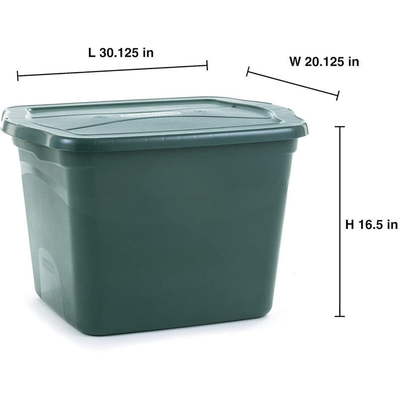 Contenants de rangement Rubbermaid Ecosense, 29 gallons, paquet de 5, matériaux recyclés