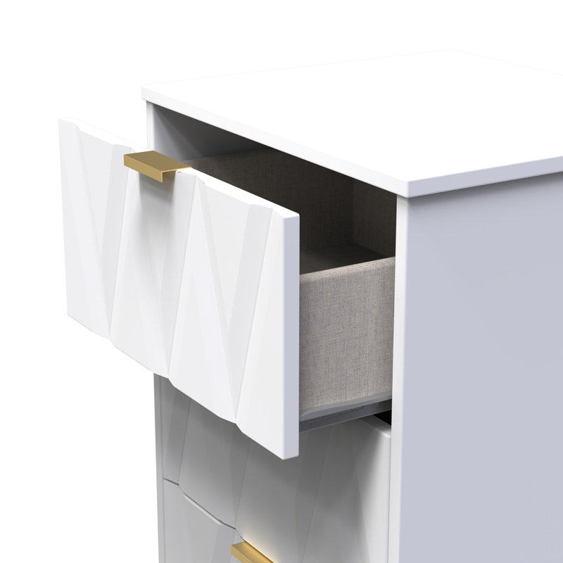 Las Vegas Bedside Table, White Matt