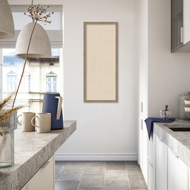  Tableau d'affichage encadré en tissu, lin naturel par Creative Bunch Studio, Taille du tableau 16 x 40