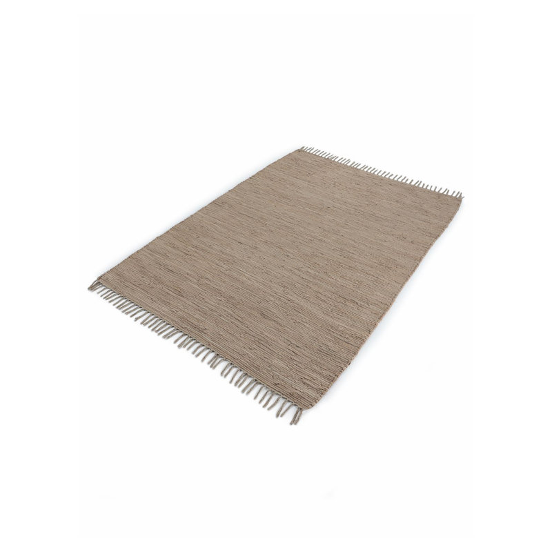 Chindi Uni Solid Colour Hand Crafted Hand Braided Taupe Area Rug, Rectangle 160 x 230cm