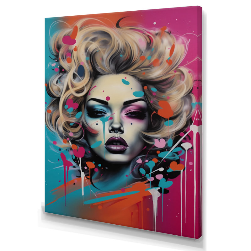 Personnage rétro Pop Art III sur toile, H 44 po x l 34 po x P 1,5 po