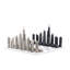 Stainless Steel CHICAGO Chess Set with Marble Hatch Board