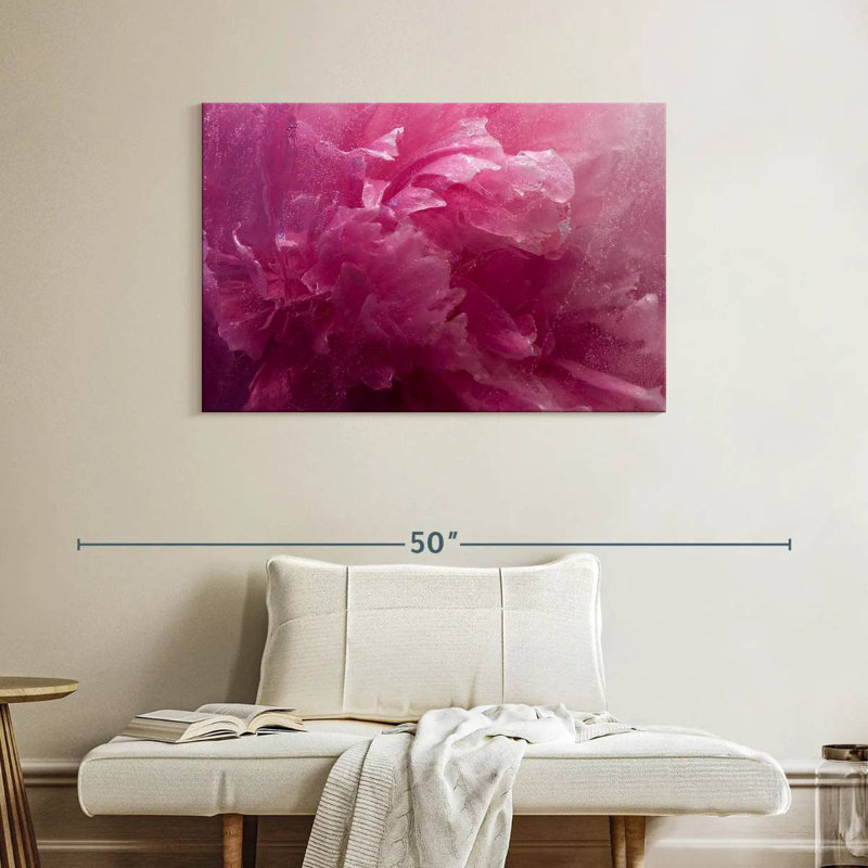 Harnek Frozen Pink Peony, 26" H x 39" W