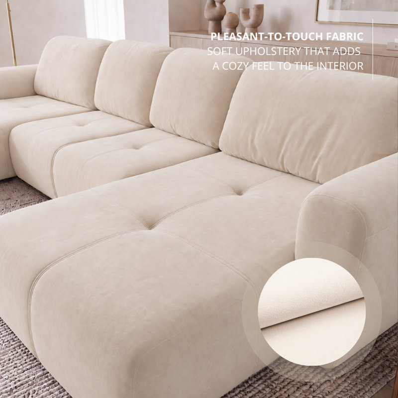 Bingo U-Shaped 6 Seater Sofa Bed, White PAROS 1