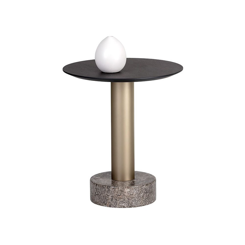 Monaco Solid Wood End Table, Gold