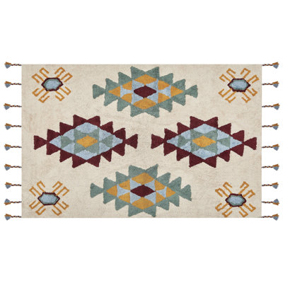Devanna Geometric Cotton Hand Woven Area Rug