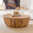 Solid Mango Wood Drum Coffee Table -1608454885