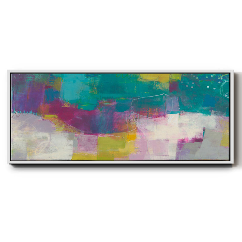 Loop I- Framed Canvas, 12" H x 30" W