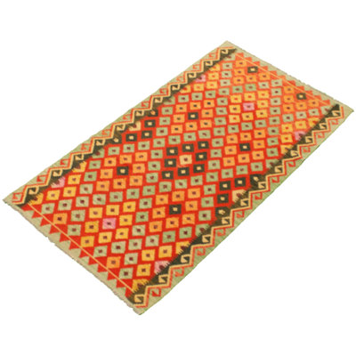 Tapis décoratif en laine rouge noué à la main New Age 3 pi 6 po x 6 pi 6 po one-of-a-kind