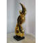 Statue abstraite et géométrique moderne en résine abstraite et géométrique sur base de marbre 12 po x 8 po x H 34 po