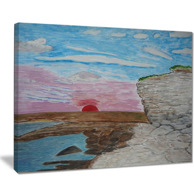 « coucher de soleil mer », reproduction de peinture à l’huile sur toile