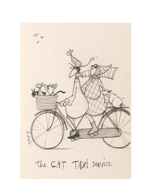 'The Cat Taxi Service' by Sam Toft Drawing Print