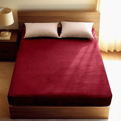 CozyDreams Plush Velvet Fitted Sheet - Deep Pocket Mattress Protector Cover, Warm Fuzzy Bottom Sheet, Size (Not Include Pillowcases)