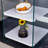 Simple and Generous Three - level Bedside Table with Storage Function, MDF Surface and Transparent Tempered Glass Sides for Home Use-314087911