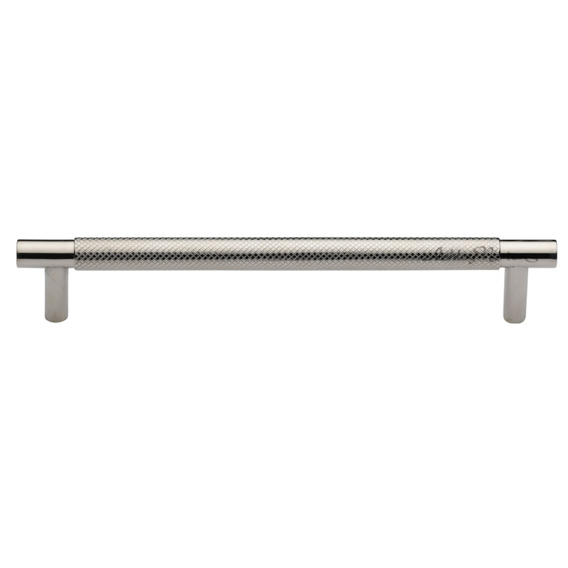 Bern Knurled Cabinet 6" Center to Center Bar Pull, 6", Polished Nickel