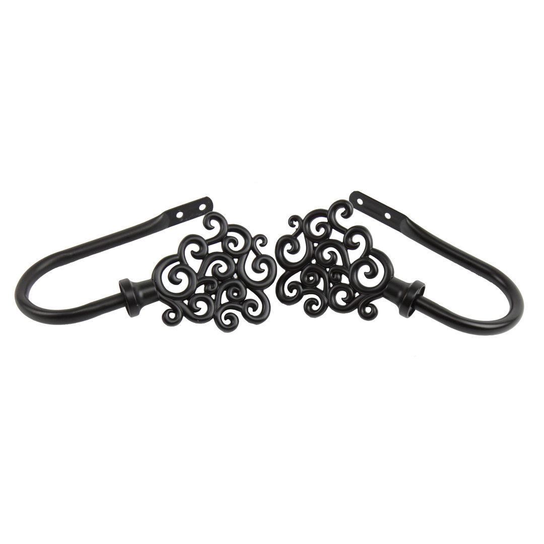 Reinaldo Steel Curtain Holdback (Set of 2) Fleur De Lis Living 