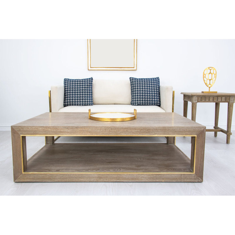 Odette Solid Wood Coffee Table, Natural Oak