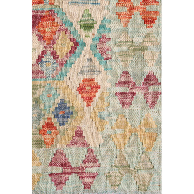 New Afghani Uzbek Kilim Wool On Cotton 2'10" X 9'7" Grapefruit