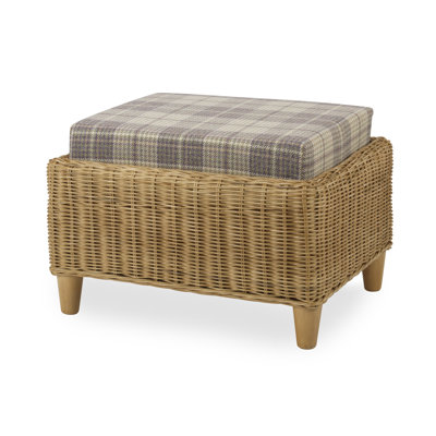 66cm Wide Plaid Footstool Ottoman