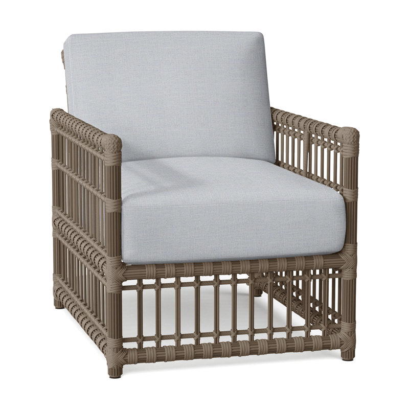 Newport Arm Chair with Cushions, No Welt, Newport #66 Burlap, Linen Chambray