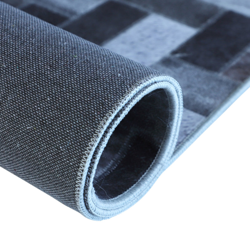 Off the Blocks Black Area Rug, Rectangle 4' x 6'