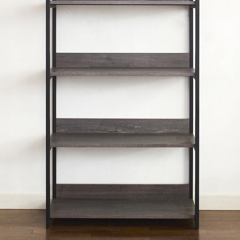 Armoire en bois et métal - Armoire de rangement extra-profonde grise pour chauffer la finition rustique