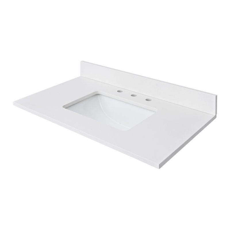 Lotte 37'' W Single Vanity Top, Everest White