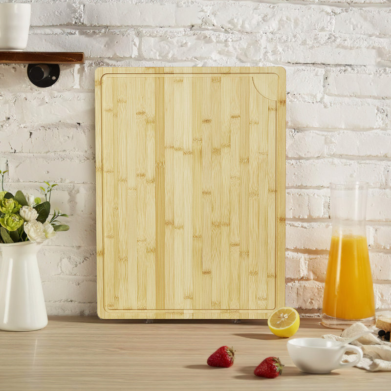Grandes planches à découper en bambou 24 po x 18 po avec rainure et poignée pour cuisine