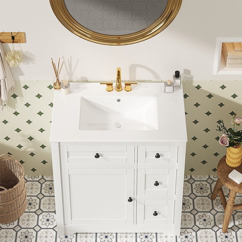 Meuble-lavabo simple 30 po avec comptoir en céramique