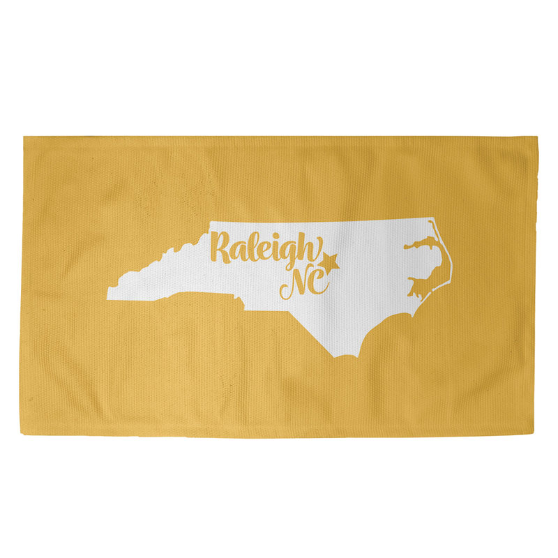 Tapis jaune caroline du nord Raleigh, Rectangle 5 pi x 7 pi