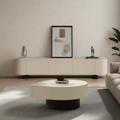 Wood TV Stand & Coffee Table Set