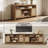 63"W Modern Boho Rattan Tv Stand With Storage Cabinet And Adjustable Shelves, Entertainment Center For Living Room,Bedroom-1215435680