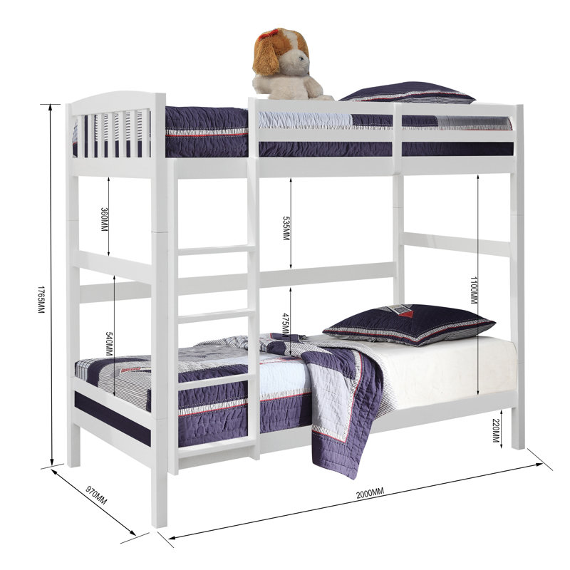 Kavalier Bunk Bed with Built-in Ladder Included, Brown
