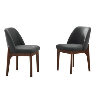 Bason Upholstered Faux Leather Dining Chairs