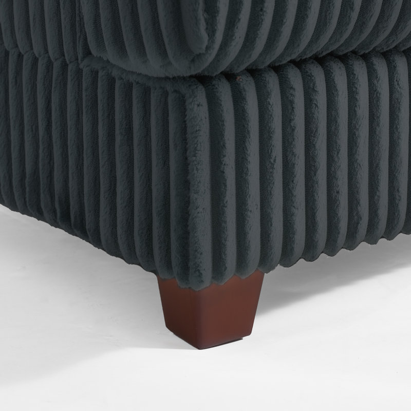 Chaise d'appoint rembourrée en fausse fourrure avec coussin Ermia, Gris foncé