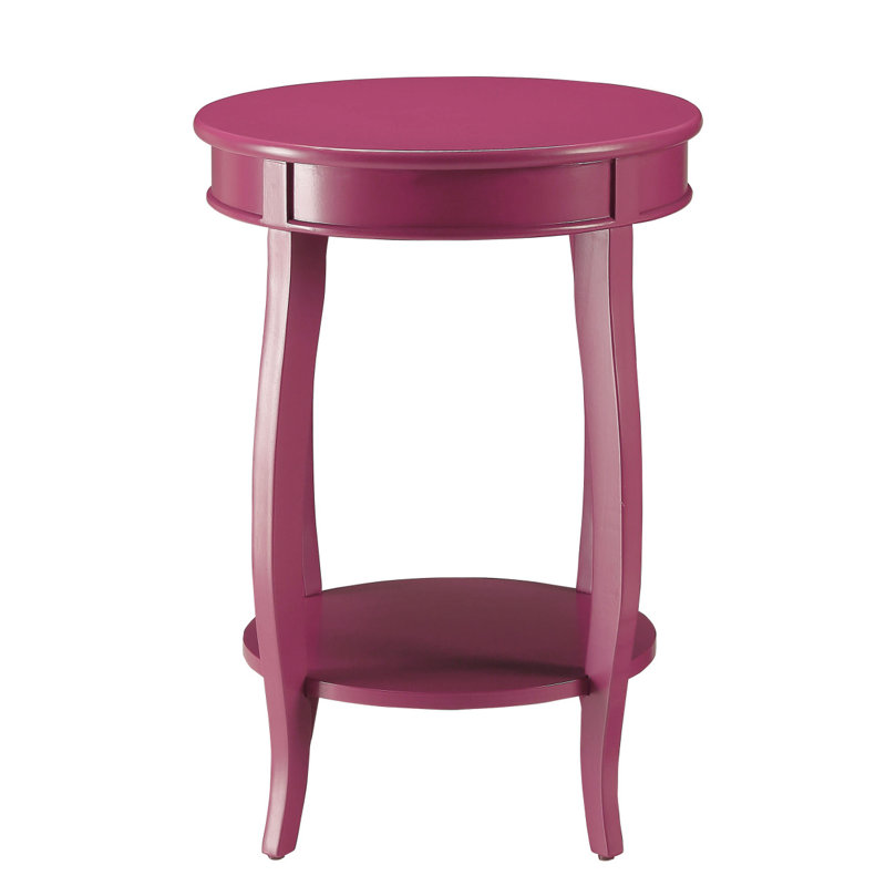 Purple Accent Table With Bottom Shelf