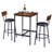 PU Soft seat with backrest Bar Table Set with 2 Bar stools
