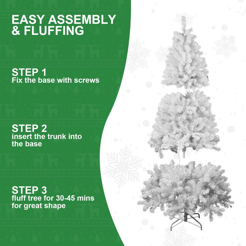 Arbre de Noël artificiel 8 pi avec fil mémoire, arbre en PVC à charnière 1430 pointes - Assemblage facile, 8'