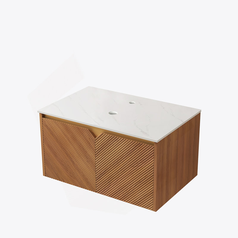 Armoire murale en bois pour salle de bain, 30", Brown Oak, White