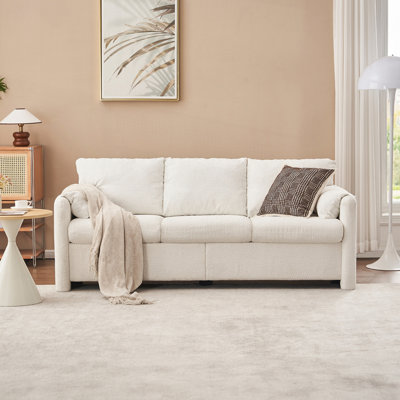 Chenille Fabric 3-Seater Couch by Ebern Designs