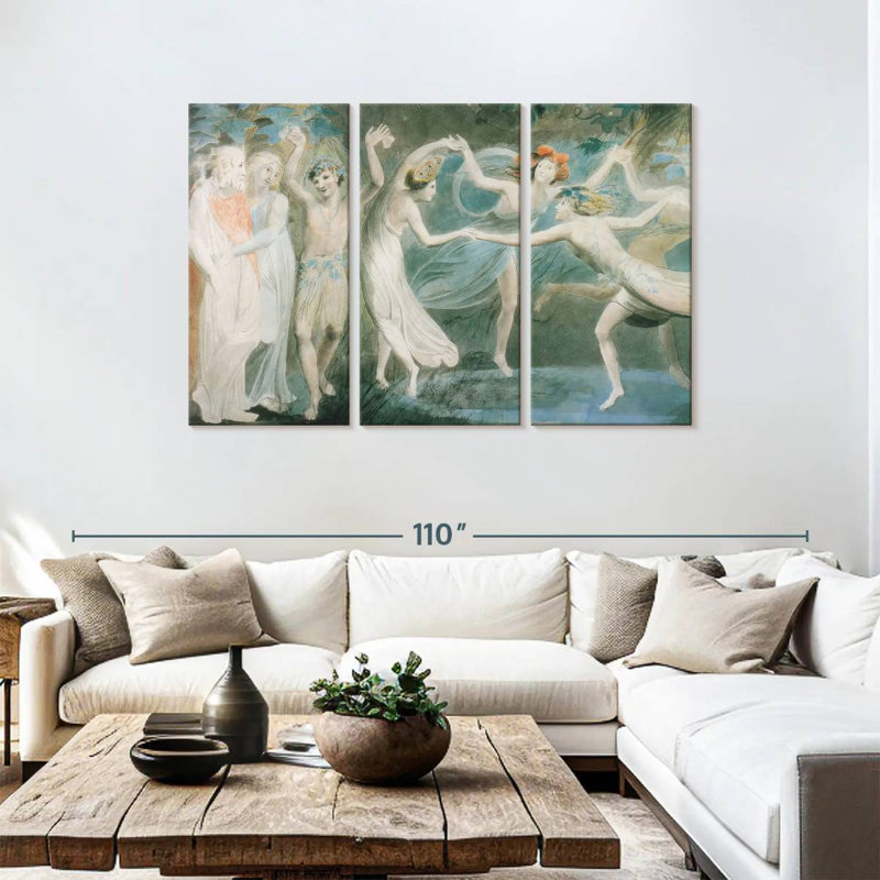 Leisha Oberon Titania et rondelle avec des fées, H 48 po x l 74 po