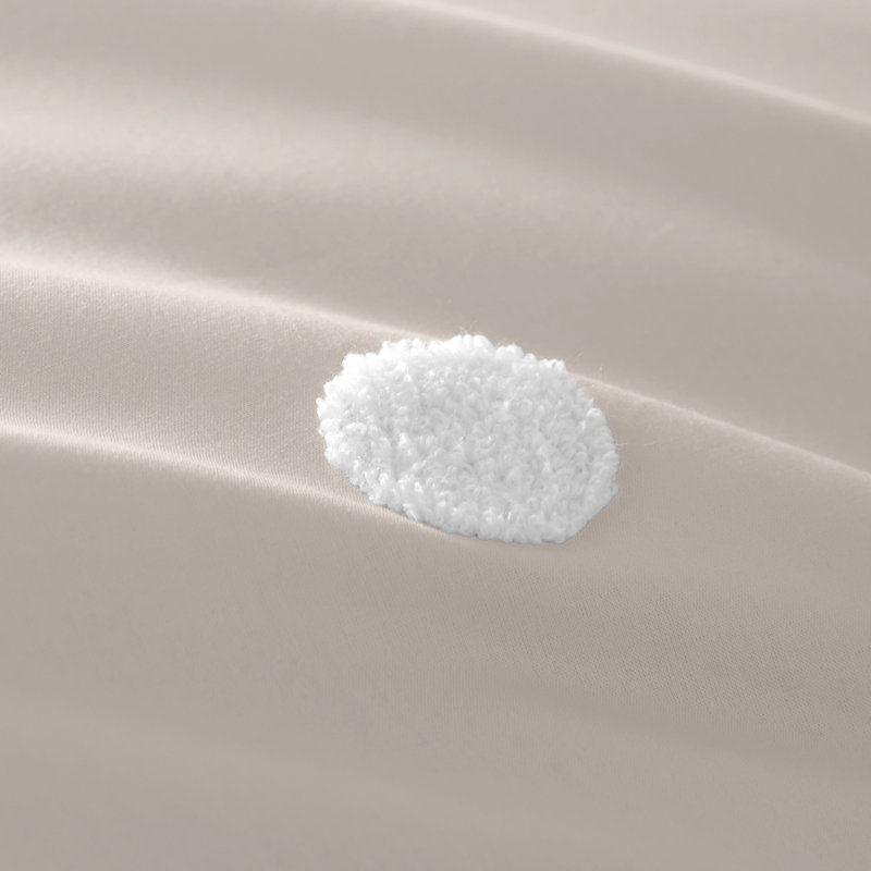 Dot Garden Cotton Duvet Cover Set with Pillowcases, Double Duvet Cover + 2 Standard Pillowcases, Linen/White Dots