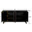 Console Mid-Century Mid-Century Buffet 60 po pour entrée 4 portes à motif de losanges, 2 tablettes réglables, buffet de salon et tablettes élégantes