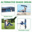 Chaise portable d'extérieur, chaise de camping, chaise avec auvent, chaise de pêche, chaise pliante avec auvent amovible, panneau solaire de 30 W, repose-pieds réglable et glacière (paquet de 1 bleu marine)
