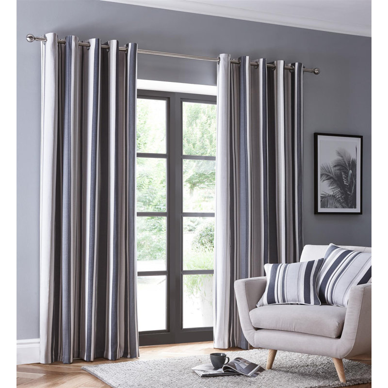 Room Darkening Curtain Panel Pair, 168 W x 229 D cm, Charcoal