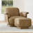 Modern Swivel Accent Chair with Ottoman-Genuine Leather-122566634